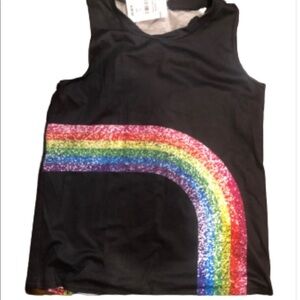 Zara terez large rainbow glitter 🌈 racerback tank- JUNIORS